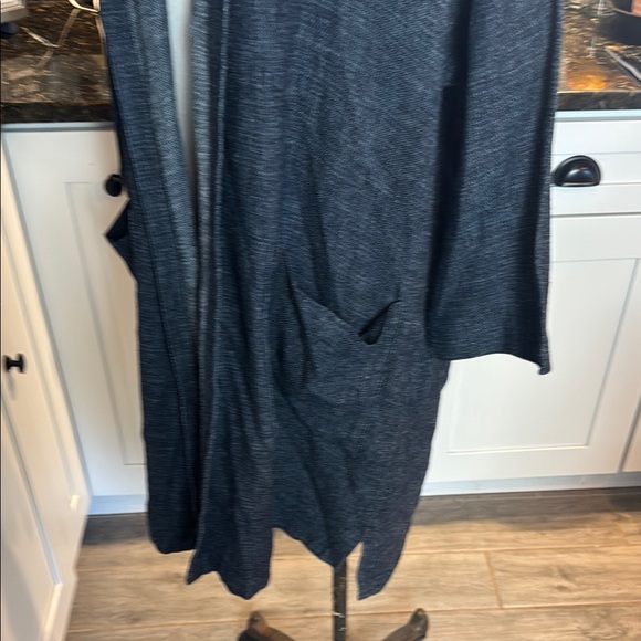 Eileen Fisher Women's Charcoal Open-Front Jacket Organic hemp and cotton - Picture 3 of 8